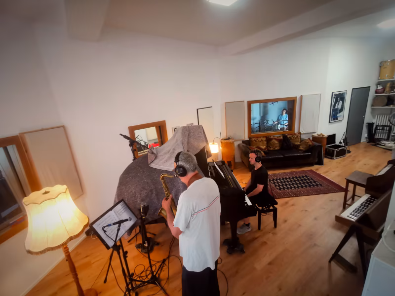 Wolfgang Obert Quartet tracking live in the main room at Hot Milk Studio