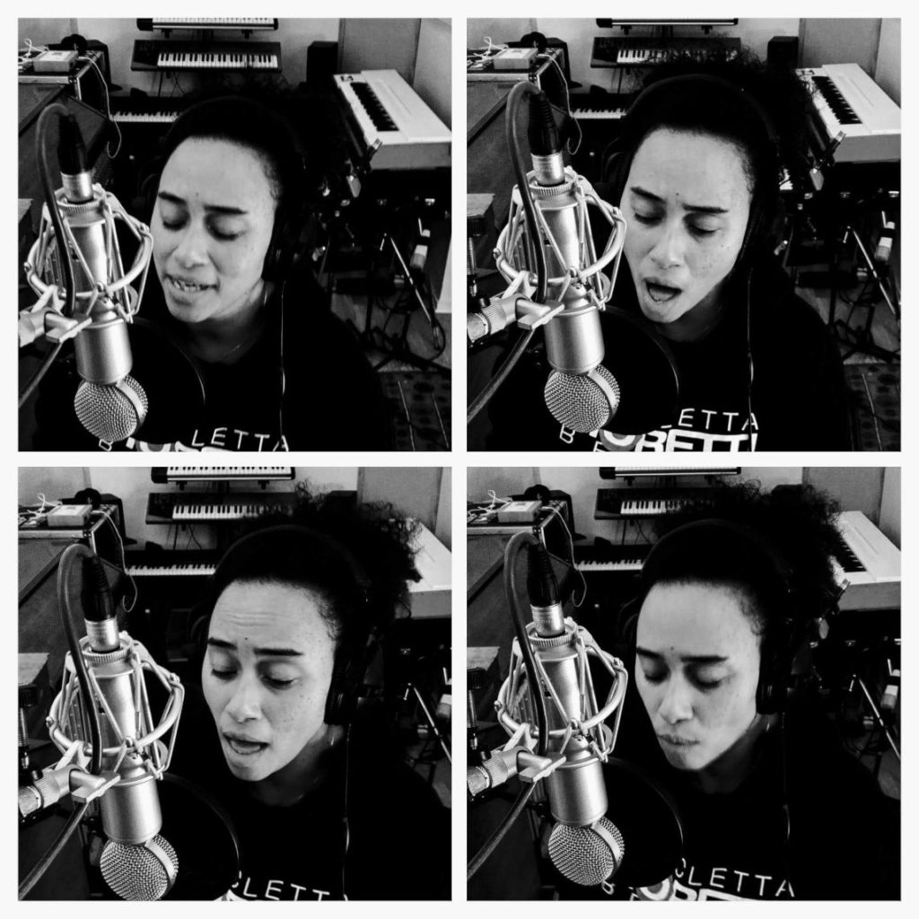 Esther Cowens at Hot Milk Studio Berlin recording The Breakthrough